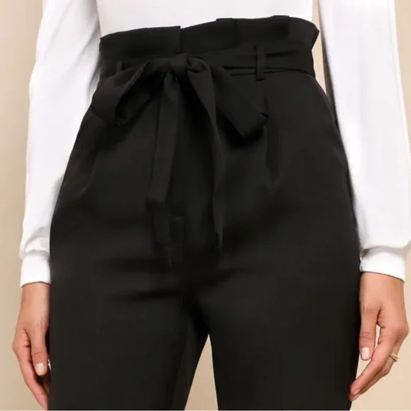 LAST PRICE DROP! LuLus With Confidence Paper bag Waist Pants - Picture 4 of 9